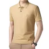 夏の新しいメンズ半袖ポロシャツ六角形の居住者男性用ピュアコットンカジュアルTシャツ