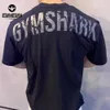 мужские рубашки Взрывоопасный новый продукт!Gymshark Power Мужская спортивная эластичная хлопковая футболка с буквенным принтом, свободная фитнес-футболка с короткими рукавами