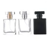 Garrafas de armazenamento 6/12pcs 30ml 50ml perfume pulverizador de vidro garrafa transparente fosco spray preto vazio recipiente cosmético
