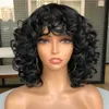 Synthetic Wigs Cosplay Wigs Short Hair Afro Curly Wig With Bangs For Black Women Cosplay Fluffy Glueless Mixed Brown Blonde Wigs Natural High Temperat Red 240327