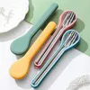 Dinnerware Sets Portable Chopsticks Fork Spoon Set Korean Stainless Steel Tableware Office Worker Student Cutlery With Case Kitchen