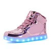 Schuhe High Top 2546 Luminöse Turnschuhe USB -Ladung LED Kinder Schuhe Schuhbilder Junge Mädchen Frauen Frauen leuchtet Tennis Kinder leuchten Lederschuhe auf