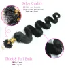 Extensions Black Brown Micro Loop Human Hair Extension Pre Bonded Micro Beads Ring Remy Brazilian Body Wave Microlink Real Hair 50 Strands