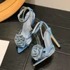 Женские джинсовые туфли без шнуровки HBP Es Chaussures Talon Femmes Escarpins в стиле розы на высоком каблуке