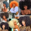 Pruiken Kort haar Afro Kinky Krullend Pruik Voor zwarte vrouwen Cosplay Blond Synthetisch Natuurlijk Rood Pruiken Afrikaanse Ombre Lijmloos Hoge temperatuur