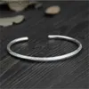 Charmarmband Uglyless Real S 999 Silver Bangles for Women Fine Jewelry Simple Fashion Frosted Thin Bangle Justerbar handgjorda Bijoux Korean L240319