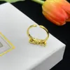 Bant Rings Designer Tasarımcı Yüzük Lüks Mektup Glamour Kadın Açık Yüzük Ücretsiz Boyut Ayarlama Alerjenik Olmayan Malzeme Sevgililer Günü Hediyesi 2RQA