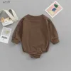 Rompers 2022-07-06 LioraItiin 0-18M الخريف Baby Girls Boys لطيف Romper Cartoon Dinosaur طباعة الأكمام الطويلة Sweatshirt phemsuitsc24319