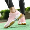 Schoenen 2021 Luxe roze badminton schoenen vrouwen mannen anti slip volleybal sneakers dames tennisschoenen kwaliteit badminton sneakers man