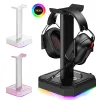 Accessories Aluminuim Alloy Universal Gamer Headset Hanger Detachable Design RGB Earphone Holder Desk Display Rack For PUBG Computer Gamer