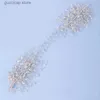 Tiaras Gümüş Düğün Kafa Bandı Gelin Başlık Bling Kristal Kepçe Gelin Tiara Takı El Yapımı Rhinestone Kadın Parti Saç Bantları y240319