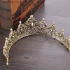 Tiaras Vintage ślub ślubny Korona Hair Akcesoria barokowe kryształ kryształowy korona ręcznie robiona nałożenie ślubne księżniczka korona Tiara Y240319