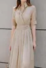 Party Dresses French Design Feeling Shirt Collar Fairy Dress Thin And Light Mature Style Tiansi Waist Shows Long Skirt