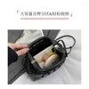 DrawString Trendy Designer Ruched Dumpling Shoulder Crossbody Bag For Women Handbag and Purses Totes 2024 Solid Ladies Messenger Bags