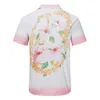 casa blanca t -skjorta mild lutning rosa designkänsla, temperament, latskap, kortärmad casablanca satin tröja, nisch lös sommar