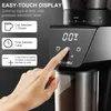 BIOLOMOMIX Automatische Burr Mill Electric Coffee Grinder met 30 tandwielen voor Espresso Amerikaanse koffie Giet over visuele bonenopslag 240313