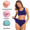 Molasus 5 pièces femmes respirant coton culottes sans couture grande taille S-5XL culotte couleur unie couverture complète dames slips ensemble femme 240319