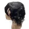 Toppers de cabelo humano encaracolado natural topper feminino clipe de peruca em peças de cabelo 13x14cm rendas top peças de cabelo wiglets parte esquerda para desbaste de cabelo