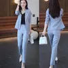 2023 Autunno stile coreano giacca slim fit blazer pantaloni a matita casual due pezzi eleganti set da donna abiti da ufficio 240305
