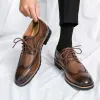 Stiefel handgefertigte Herren Wingtip Oxford Schuhe graue Leder Brogue Herren Kleid Schuhe Klassische Business formelle Schuhe für Männer Zapatillas Hombre