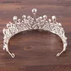 Tiaras Trendy Baroque Rhinestone Crystal Crown Bridal Tiara Princess Party Tiara Wedding Hair Association Hair Jewelry Y240319