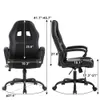 Bestoffice PC-Gaming-Massage-Büro-ergonomischer Schreibtisch, verstellbarer PU-Leder-Racing-Schreibtisch mit Lendenwirbelstütze, Kopfstütze, Armlehne, drehbarer Computerstuhl für Aufgaben