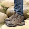 Shoes Waterproof Snow Boots Man Winter Leather Sneakers Snow Boots Outdoor Male Hiking Boots Work Shoes High Top Nonslip Ankle Boots