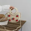 cute cherry small fresh straw bag hand-woven strawberry messenger bag 240307