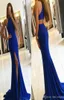 Royal Blue Mermaid Evening Dress Long Side Split 공식 휴가 유명인 착용 무도회 파티 가운 맞춤형 가운 커스텀 플러스 크기 5189273