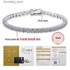 Charme pulseiras corrente de tênis moissanite para mulheres e homens moda cor prata gelada festa de casamento de cristal amigos presente de luxo l240319