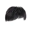 Synthetic Wigs Bangs Men Natural Fake Hairpiece Black False Hair Cover Effectively Cover Thinning Hair Male Clips-On Short Hair Wig 240329