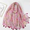 Scarves 2024 Fashion Paisley Print Tassel Scarf Shawls Long Vintage Floral Pattern Hijab Wrap Foulard