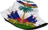 Bérets Drapeau d'Haïti Chapeau de seau pour femmes hommes décontracté soleil large bord casquette pliable pêcheur en plein air