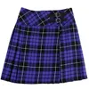 Kvinnors sommarkjolar nya kvinnor tartan skotska mini kilt damer korta kilts skol flickor sexig söt veckad kjol med zippes