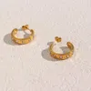 Boucles d'oreilles à clous en Zircon incrusté d'étoile brillante, plaqué or 18 carats, bijoux de fête à la mode pour femmes, en acier inoxydable 316L, 2024