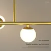 Ljuskronor modern ledning ljuskrona för vardagsrummet matt kök sovrum nordiskt guld hänge lampa glas boll hängande tak ljus
