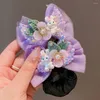 Hair Accessories Mesh Snood Spring Clip Cute Princess Bow Nets Invisible Sequin Dance