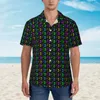 Camicie casual da uomo Camicia Hawaii Vacanza Perline colorate Stampa Camicette Mardi Gras Art Vintage Uomo Manica corta Top eleganti