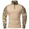 Mens Long Sleeve Army Combat Shirt 14 Zipper Ripstop Cotton Military Tactical Shirts Navy Blue Camoufalge Airsoft T 240312
