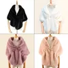 Scarves Women Winter Faux Rex Fur Cape Bridal Wedding Gown Shrug Scarf Lady Shawls Cloak Coat Evening Party Decor Stole