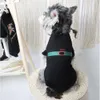 Designer novo verão algodão teddy camiseta preto branco clássico carta impressa cão luta manga curta schnauzer pet roupas puras