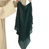 Vêtements ethniques Trois couches Musulman Islamique Mousseline Khimar Hijab Foulard Wrap Châles Arabes Turquie Malaisie Turban Femmes Prière Chapeaux