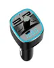 Bluetooth 50 Car Adapter Kit FM Transmitter Wireless Radio Music Player Cars Kits Blue Circle Ambient Light Dual USB Ports Charge8976187