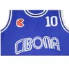 Maillots de basket-ball Sport CIBONA 10 PETROVIC Jersey broderie couture tenue de ville Hip-hop Culture film BULE 240314