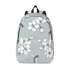 Sac à dos pour ordinateur portable, sac d'école imprimé de fleurs de cerisier et d'abeilles blanches uniques, Durable, voyage pour écoliers, garçons et filles