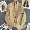 春秋の女性コート韓国ファッションレジャーオフィスブレザー汎用性の高いソリッドスーツトップメスジャケットアウター240306