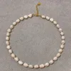 Girocollo 1 pz stile barocco francese macaron collana di perle naturali per catena da collo minimalista personalizzata da donna