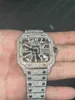 Hiphop Watch Mens 여성 시계 다이아몬드 아이스 아웃 럭셔리 패션 블링 다이얼 베젤 밴드 VVS Moissanite