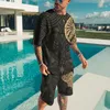 Męskie mody szorty Sets Summer Men 2 -Piece Stroit Suit Casual Short Rleeve Odzież Owczesna koszulka jogging 240315