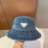 Cappelli a tesa larga da donna di moda Designer di lusso Donna Cappello a secchiello in denim lavato e invecchiato Primavera Autunno Casquette Uomo Cappelli aderenti